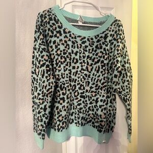 Victoria's Secret Mint Leopard Print Sweater